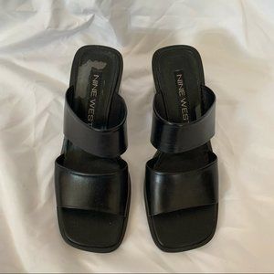 Vintage Nine West Leather Heeled Sandals